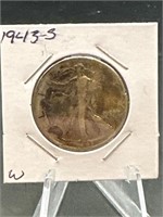 1943-S 90% Silver Walking Liberty Half Dollar