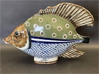 Mexican Pottery Fish Signed By Artist