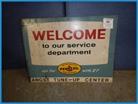 PENNZOIL METAL WELCOME SIGN-18" TALL X 24" WIDE