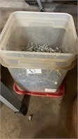 Tub of roofing nails