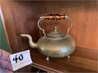 Brass Teapot with Glass Brown Handle