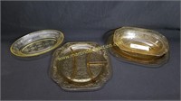Vintage Assorted Amber Depression Glass Lot