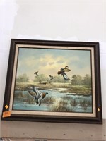 Framed Duck Painting Approx 30x26