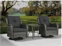 Wicker Patio Outdoor Rocking Chair Set Table