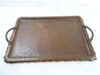 Antique Hammered Design Solid Copper Tray 18" x
