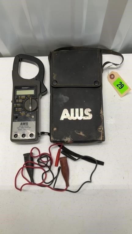 AWS digital volt/amp meter with case