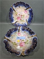 HAND PAINTED GERMAN BOWL & PLATE