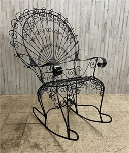 Salterini Iron Peacock Rocking Chair