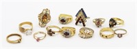 GROUP LOT OF GOLD-TONED RINGS