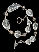 Crystal Bead and Silver Necklace