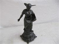 VINTAGE 7" METAL LADY STATUE