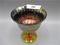 Fenton Red Holly Goblet Shape Compote