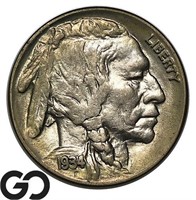 1934 Buffalo Nickel, Choice BU++, Nice Coin