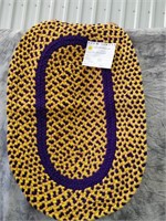 yellow/purple braided mat