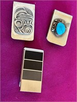 Money Clips, Turquoise, 3 Total, +++