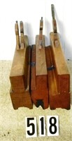 3 – Assorted wooden sash maker’s molding planes,
