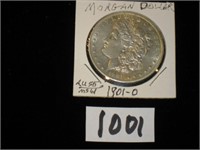 1901o Morgan Silver Dollar AU55/MS61…Obverse A