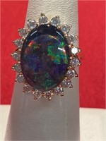 Synthetic opal ring. Size 6 3/4. Large opal