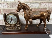 VINTAGE 1930'S BRASS HORSE STATUE WITH A