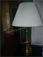 Heavy brass table lamp, 29"h