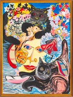 Eva Bouzard-Hui "The Kitty Games" Oil on Canvas