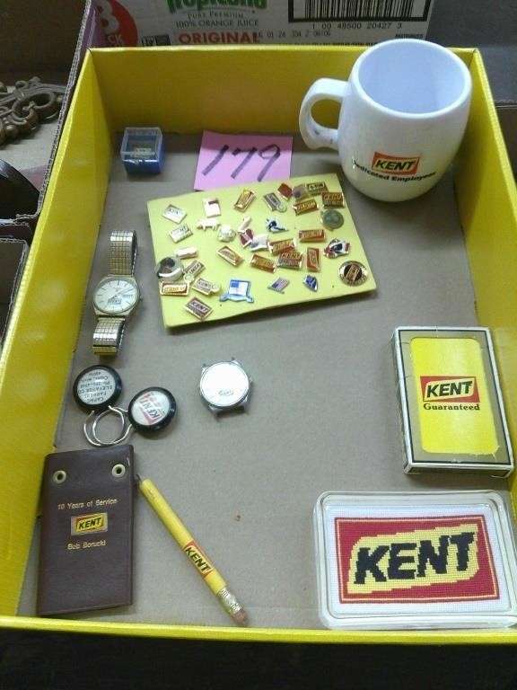 Kent Key Chains / Pins / Mug / Watch Lot