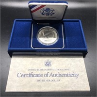 PROOF CONSTITUTATION SILVER DOLLAR W BOX PAPERS