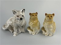 Early Antique Chalkware Cats.