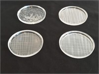 4pc Clear Coasters Murano Salviati Venezia Italy