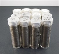 12 Full Rolls - Jefferson Nickels - Solid Date Rol