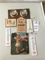 Vintage thermometers/barometer
