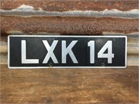 Vintage Cast London Number Plate LXK14