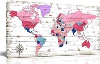 ZHAOSHOP Large World Map Canvas Wall-Art
