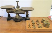 Antique Scale & Brass Weights