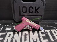 Glock 43X 9mm Pistol, Black Cherry Paisley