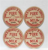 Pure Milk Cardboard Bottle Lid Inserts (4x) Lot