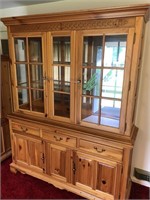 Broyhill Pine Display Cabinet 6-1/2 feet tall