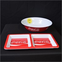 VTG Coca Cola Plastic 2 Compartment Tray 12x7 and