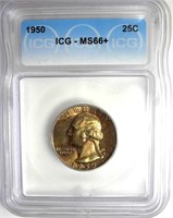 1950 Quarter ICG MS66+ LISTS $115