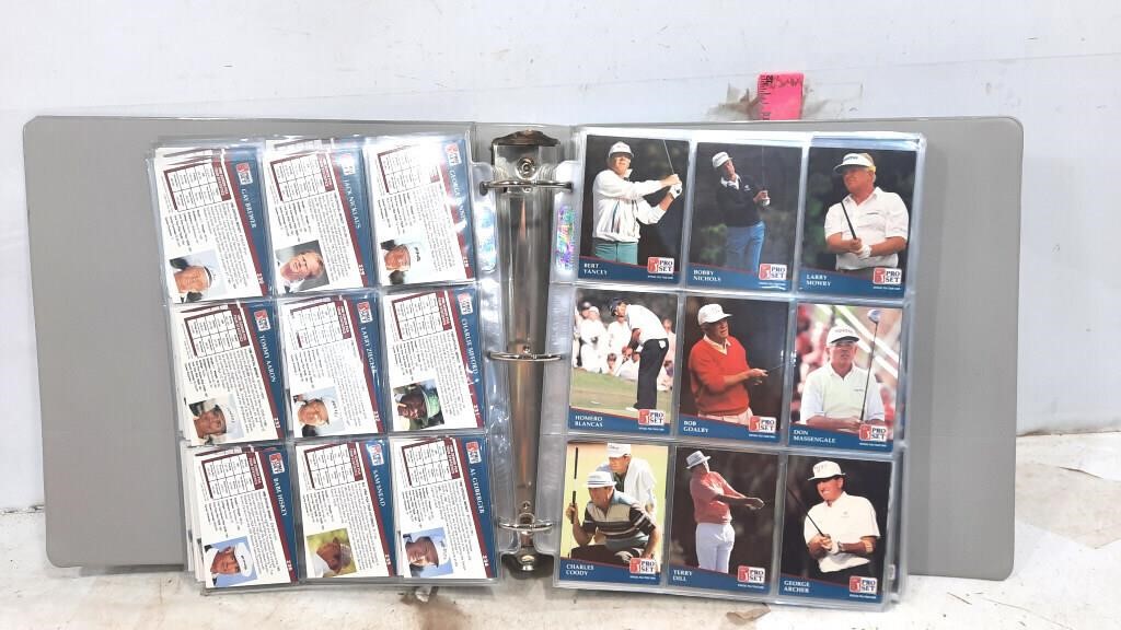 Binder of PGA Pro Set Golf Cards