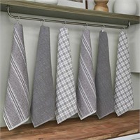 6-Pk 17" x 28" Mikasa Kitchen Towels, Grey