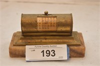 Vintage Brass & Marble Perpetual Calendar