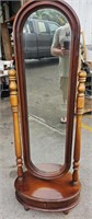 Cherry floor mirror w/ base 15x24x65