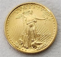 2005 $5 American Eagle 1/10th OZ. .999 Gold Coin