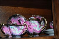 12 pcs. Dragonware tea set w/pink background
