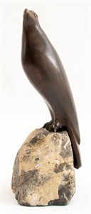 Charles Reussner Animalier Falcon Bronze Sculpture