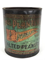 Vtg The Planters Salted Peanuts Tin Can - 9.5"H