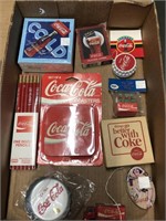 Flat of Coca-Cola collectibles