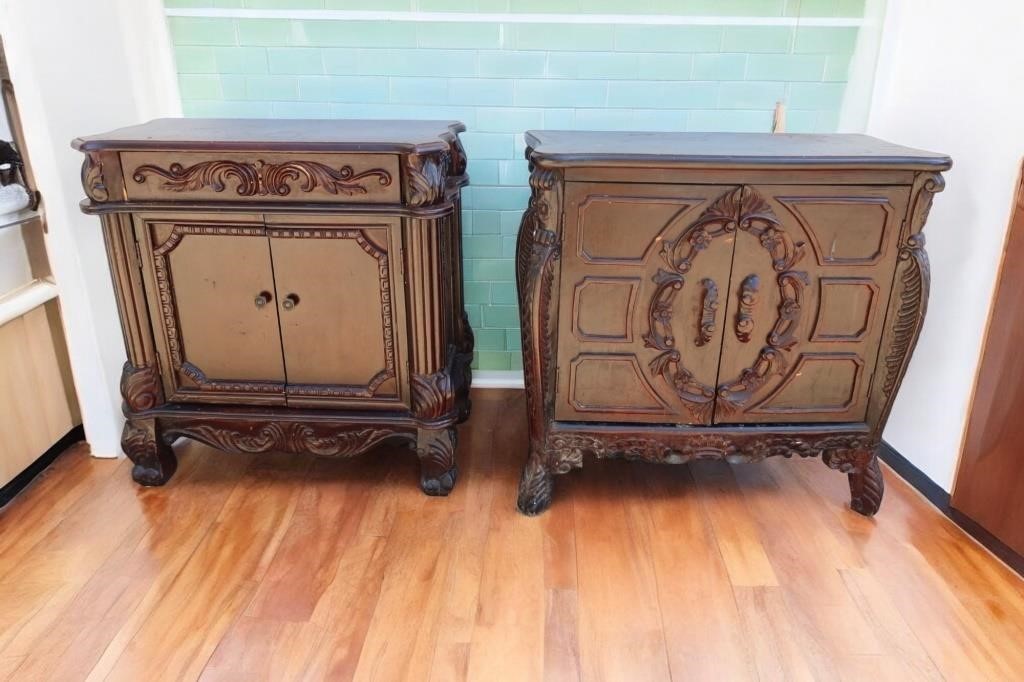 TWO VINTAGE COMPACT CABINETS