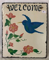 WELCOME SIGN PAINTED ON SLATE